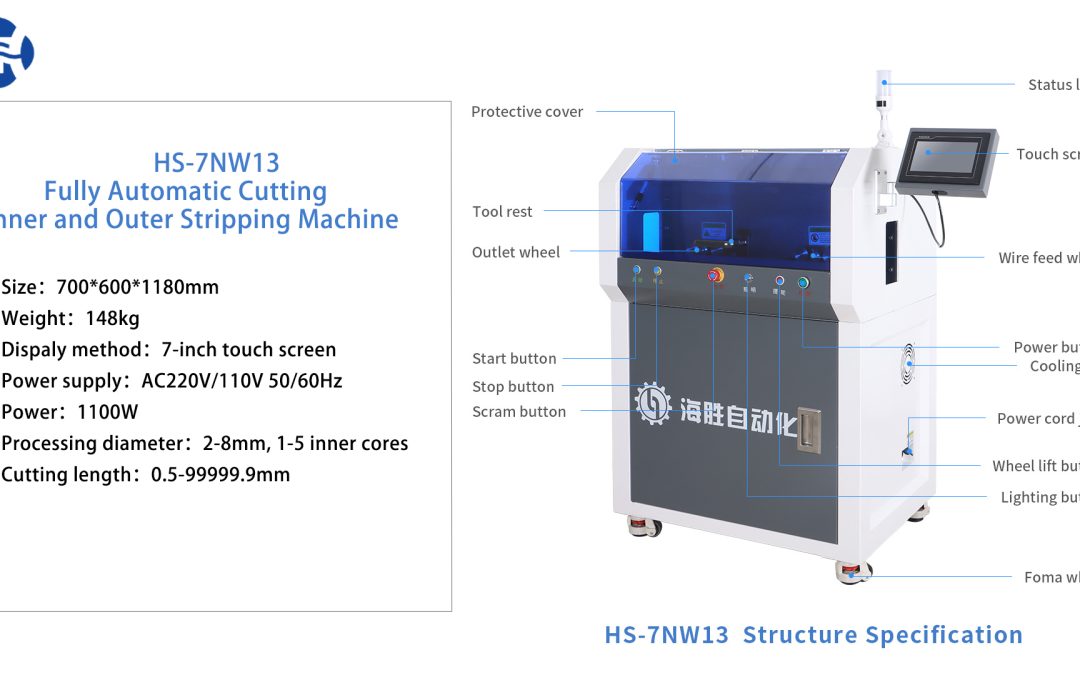 ⚙️ Boost Your Wire Processing Efficiency: Meet the HS-7NW13 Fully Automatic Cutting Inner & Outer Wire Stripping Machine!