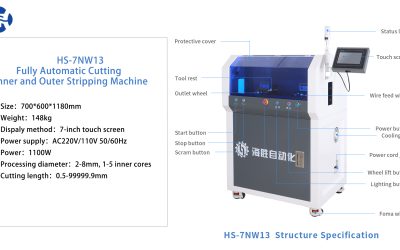 ⚙️ Boost Your Wire Processing Efficiency: Meet the HS-7NW13 Fully Automatic Cutting Inner & Outer Wire Stripping Machine!